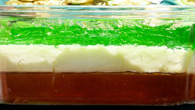 Receta de gelatina cremosa tricolor para dar el grito