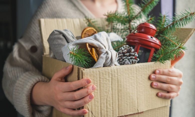 Decoración para navidad feliz en casa